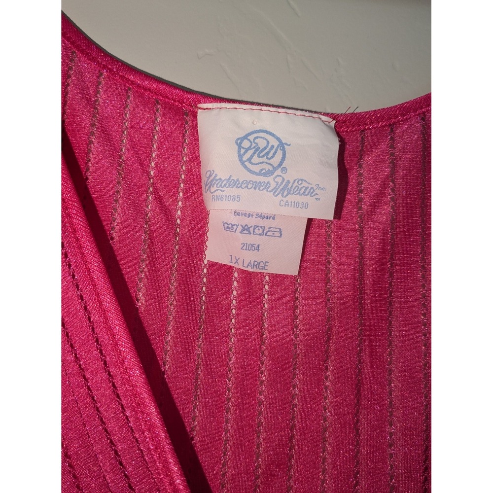 Vintage Undercover Wear Nightgown Pink Nylon Lingerie Dress 1X‎ Large USA - Picture 6 of 11